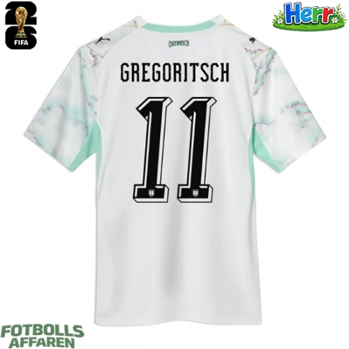Österrike Michael Gregoritsch #11 Bortatröja VM 2026 Kortärmad